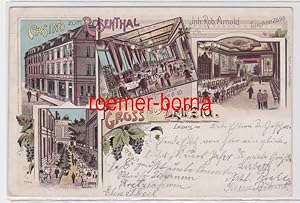 87795 Ak Lithographie Gruß aus Leipzig Casino zum Rosenthal um 1900