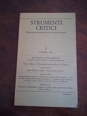 Strumenti critici: rivista quadrimestrale di cultura e critica letterariaVol.3