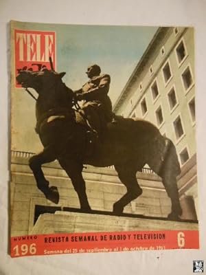 TELE RADIO. Revista Semanal de TVE-RNE núm 196, del 25 de septiembre al 1 de octubre de 1961