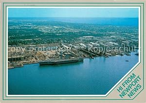 Postkarte Carte Postale 73704973 Newport Virginia Aerial view with nuclear powered aircraft carri...