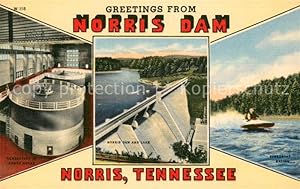 Imagen del vendedor de Postkarte Carte Postale 73705297 Norris Tennessee Norris Dam and Lake Speedboat Racing Norris Tennessee a la venta por Versandhandel Boeger