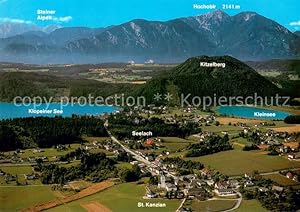 Postkarte Carte Postale 73707502 St Kanzian Klopeiner See Fliegeraufnahme mit Kleinsee Hochobir S...