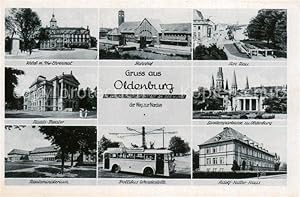 Postkarte Carte Postale 73705590 Oldenburg Niedersachsen Staats-Theater Schloss m. Ehrenmal Bahnh...