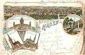 Seller image for Postkarte Carte Postale 73708161 Hagen Westfalen Totalansicht Haus-Waldlust Kath.-Kirche Kaiser-Wilhelm- for sale by Versandhandel Boeger