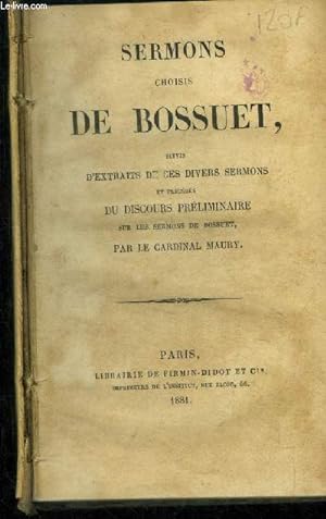 Bild des Verkufers fr Sermons choisis de Bossuet zum Verkauf von Le-Livre