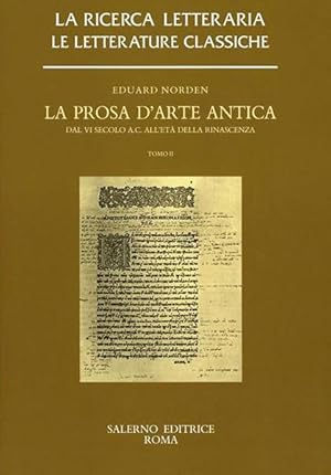 La prosa d'arte antica. Dal VI secolo a. C. all'età della Rinascenza