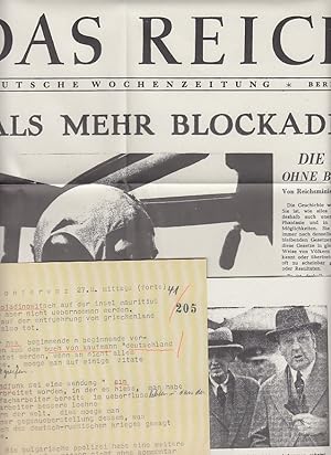 Die Wochenzeitung "Das Reich", 1940-1945. Konvolut aus 3 Faksimiles.