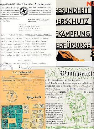 Die Nationalsozialistische Volkswohlfahrt, 1931-1945. Konvolut aus 4 Faksimiles.