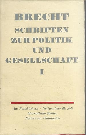 Imagen del vendedor de Schriften zur Politik und Gesellschaft. Band 1. 1919-1941. a la venta por Lewitz Antiquariat