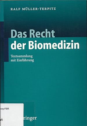 Image du vendeur pour Das Recht der Biomedizin Textsammlung mit Einfhrung mis en vente par avelibro OHG