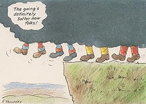 Bild des Verkufers fr Rambling Walking With Head In The Clouds Derby Comic Postcard zum Verkauf von Postcard Finder
