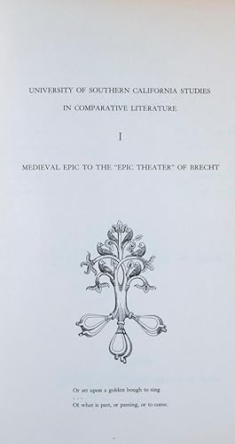 Bild des Verkufers fr Medieval Epic to the "Epic Theater" of Brecht: Essays in Comparative Literature zum Verkauf von ERIC CHAIM KLINE, BOOKSELLER (ABAA ILAB)