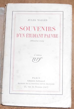 Souvenirs d?un Etudiant Pauvre (Mémoires Vrais)