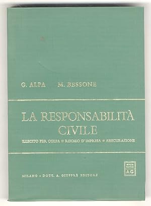 Bild des Verkufers fr La responsabilit civile. Illecito per colpa. Rischio d'impresa. Assicurazione. zum Verkauf von Libreria Oreste Gozzini snc