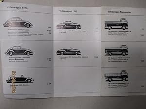 Volkswagen Preisliste. Stand vom 12.9.1963. Mit Abbildungen der Modelle.