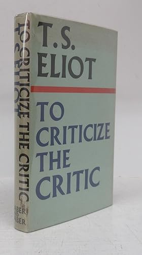 Bild des Verkufers fr To Criticize The Critic and other writings zum Verkauf von Attic Books (ABAC, ILAB)