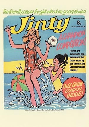 Seller image for Girls Commonwealth Games Jinty Swimming 1970s Comic Book Postcard for sale by Postcard Finder