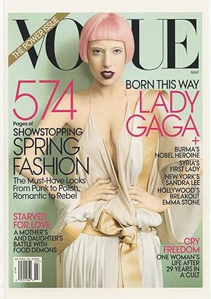 Seller image for Lady Gaga Born This Way Stunning 2011 Vogue Cover Girl Postcard for sale by Postcard Finder