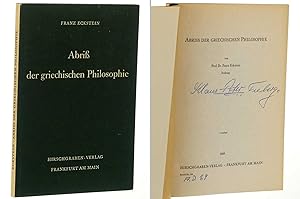 Seller image for Abri der griechischen Philosophie. 5. Aufl. for sale by Antiquariat Lehmann-Dronke