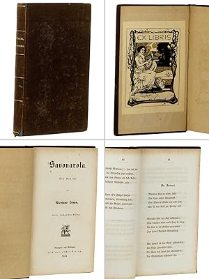 Bild des Verkufers fr Savonarola. Ein Gedicht. 2., durchges. Aufl. zum Verkauf von Antiquariat Lehmann-Dronke