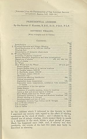 Bibliography of Whaling [bound with] Presidential address to Linnean Society of London