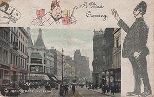 A Bad Crossing Liverpool 1906 Old Policeman Postcard