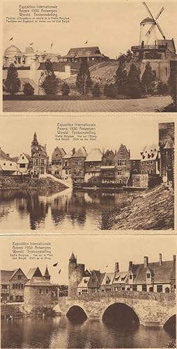 Exposition Internationale 1930 Vielle Belgium Belgique 3x Postcard s