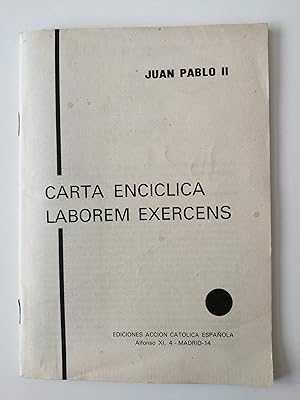 Bild des Verkufers fr Carta encclica Laborem exercens zum Verkauf von Perolibros S.L.