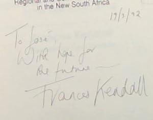 Bild des Verkufers fr The heart of the nation: Regional and community government in the new South Africa - (Signed by the author Frances Kendall) zum Verkauf von Chapter 1