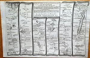 Antique Map LONDON To BRIDGWATER Via ANDOVER HAMPSHIRE Gardner Strip Road Map 1719