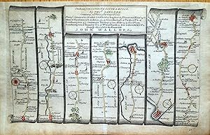 Antique Map HAMPSHIRE BAGSHOT To SOUTHAMPTON Gardner Original Strip Road Map 1719