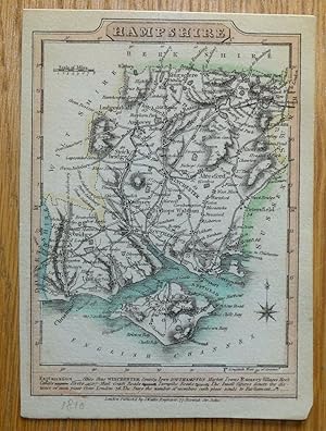 Antique Map HAMPSHIRE, Wallis Original County Map c1810