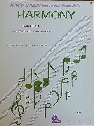 Seller image for Harmony (Piano Solo with Words and Chord Symbols) for sale by Faith In Print