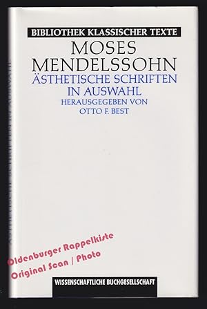 Bild des Verkufers fr sthetische Schriften in Auswahl = Bibliothek klassischer Texte - Mendelssohn, Moses zum Verkauf von Oldenburger Rappelkiste