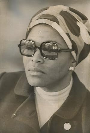 Two Press Photographs of Betty Shabazz Attending a Ceremony Commemorating the Death of Malcolm X,...