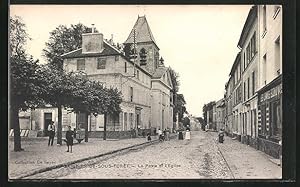Carte postale Saint-Brice-Sous-Foret, La Poste et L`Eglise