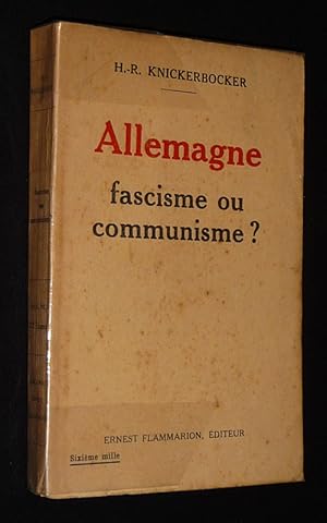 Immagine del venditore per Allemagne : fascisme ou communisme ? venduto da Abraxas-libris