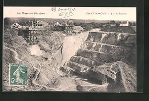 Ansichtskarte Chattemoue, les Ardoisiéres, Arbeiten im Steinbruch