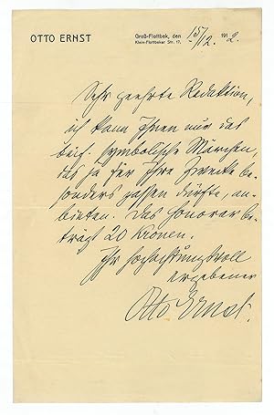 Seller image for Eigenh. Brief mit U. for sale by Antiquariat INLIBRIS Gilhofer Nfg. GmbH