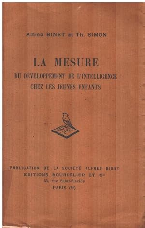 Seller image for La mesure du developpement de l'intelligence chez les jeunes enfants for sale by librairie philippe arnaiz