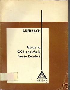 Image du vendeur pour Auerbach Guide to OCR and Mark Sense Readers mis en vente par fourleafclover books