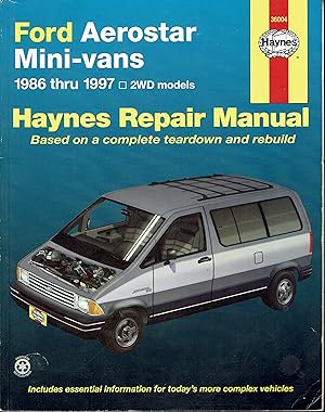 Bild des Verkufers fr Ford Aerostar Mini-Vans 1986 -1997 Repair Manual zum Verkauf von fourleafclover books