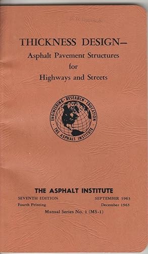 Bild des Verkufers fr Thickness Design--Asphalt Pavement Structures for Highways and Streets zum Verkauf von fourleafclover books