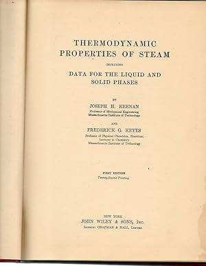 Seller image for Thermodynamic Properties of Steam Including Data for the Liquid and Solid Phases for sale by fourleafclover books