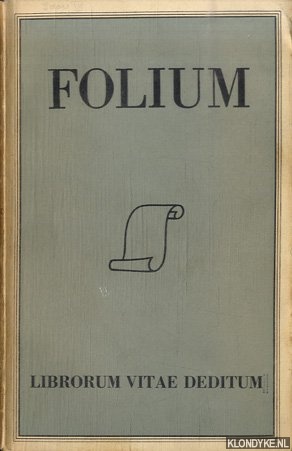 Bild des Verkufers fr Folium. Librorum vitae deditum - Jaargang IV - 1954 zum Verkauf von Klondyke