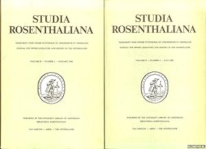 Bild des Verkufers fr Studia Rosenthaliana. Volume II - number 1 & 2 - January 1968 zum Verkauf von Klondyke