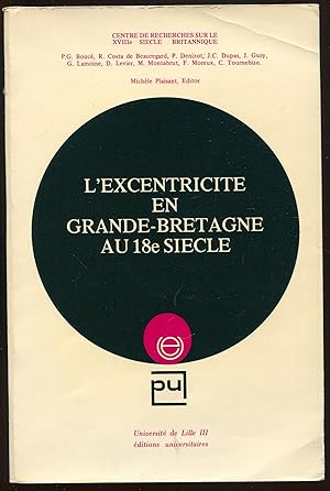 Imagen del vendedor de L'excentricit en Grande-Bretagne au 18e sicle a la venta por LibrairieLaLettre2