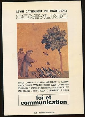 Bild des Verkufers fr Revue catholique internationale Communio Tome XII, 6, novembre-dcembre 1987 - Foi et communication zum Verkauf von LibrairieLaLettre2