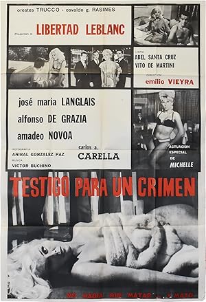 Bild des Verkufers fr Violated Love [Testigo para un crimen] (Original poster for the 1963 film) zum Verkauf von Royal Books, Inc., ABAA