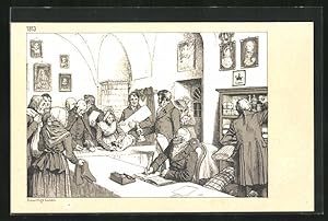 Bild des Verkufers fr Knstler-Ansichtskarte Richard Knoetel: Die eiserne Zeit vor hundert Jahren, 1806-1813, Freiwillige Gaben zum Verkauf von Bartko-Reher